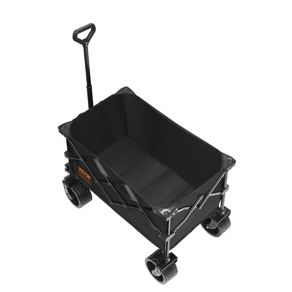 Collapsible Folding Wagon Beach Wagon Cart with All-Terrain Wheels Drink Holders_4